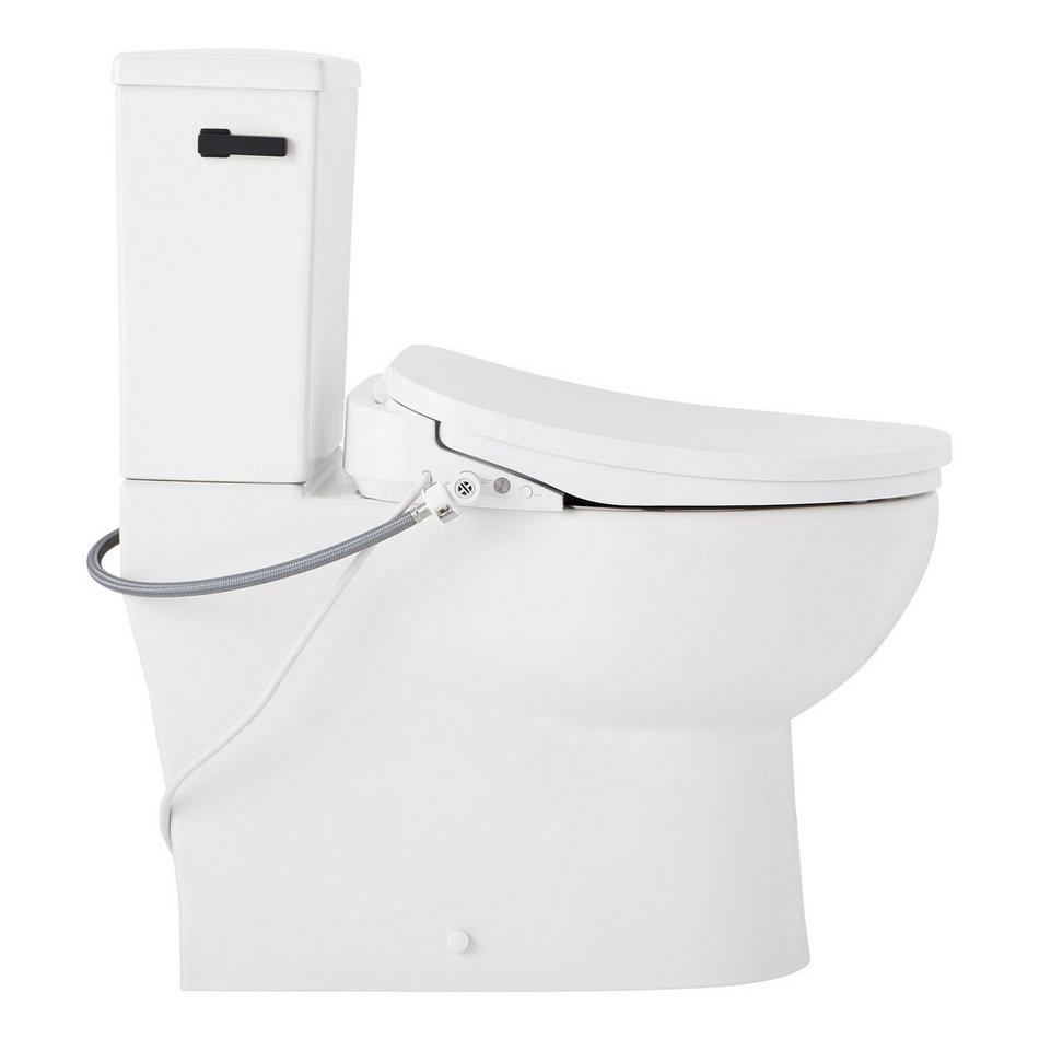 Lavrik Two-Piece Skirted Elongated Toilet with Reversible Tank - Bidet seat - Matte Black Handle, , large image number 3
