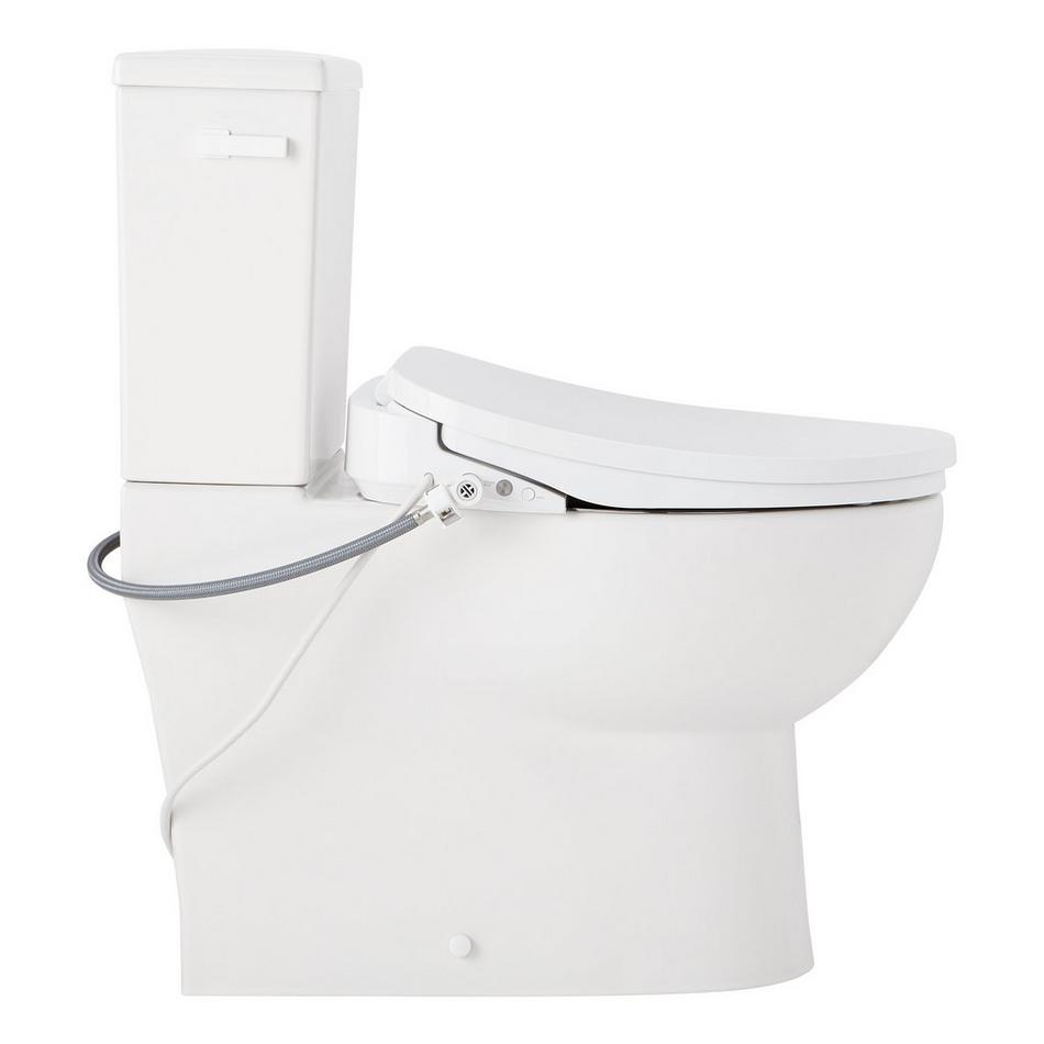 Lavrik Two-Piece Skirted Elongated Toilet with Reversible Tank - Bidet seat - White Handle, , large image number 3