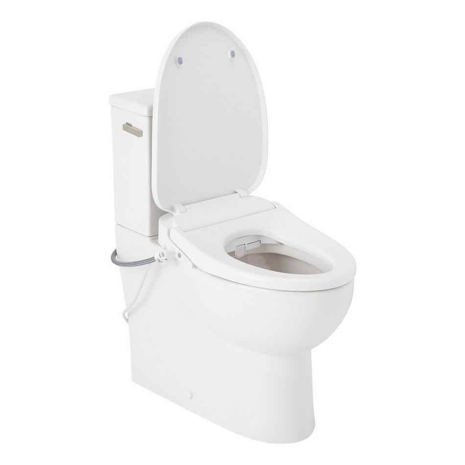 Lavrik Two-Piece Skirted Elongated Toilet with Reversible Tank - Bidet seat - Brushed Nickel Handle, , large image number 2
