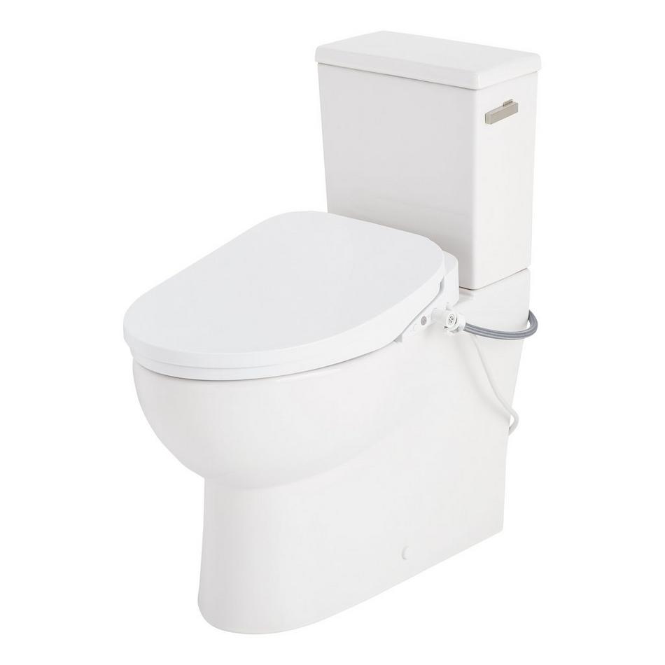 Lavrik Two-Piece Skirted Elongated Toilet with Reversible Tank - Bidet seat - Brushed Nickel Handle, , large image number 1