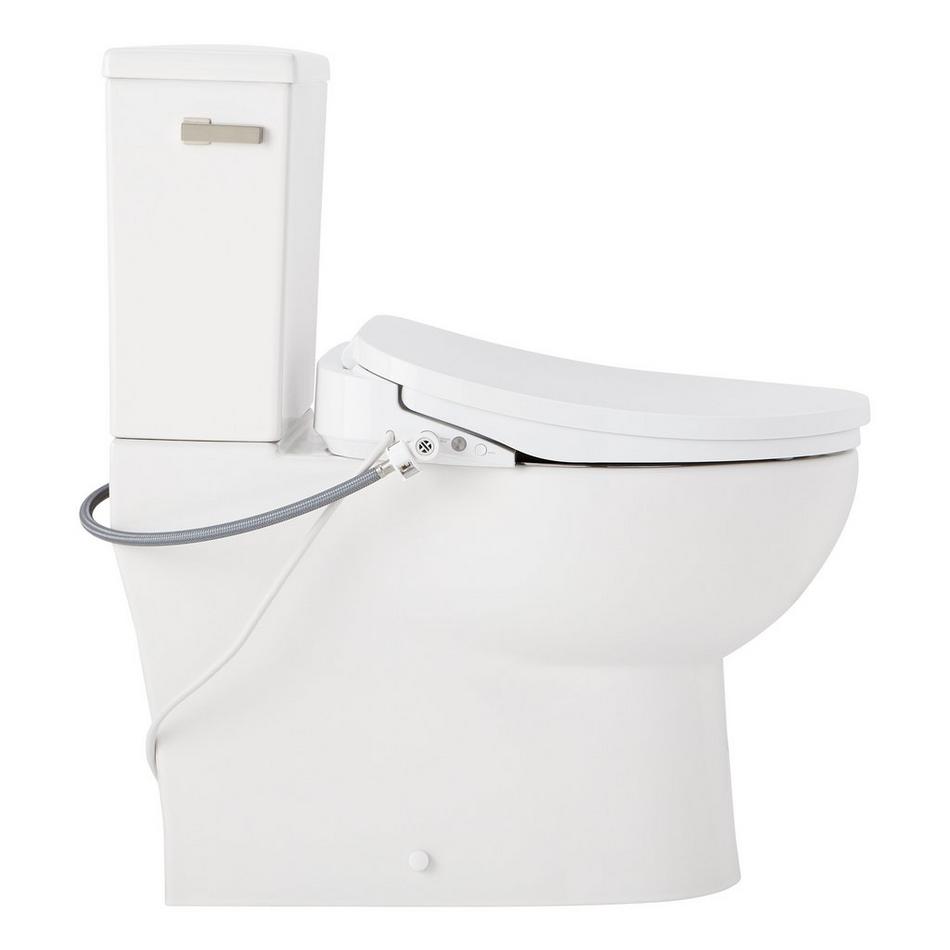 Lavrik Two-Piece Skirted Elongated Toilet with Reversible Tank - Bidet seat - Brushed Nickel Handle, , large image number 3