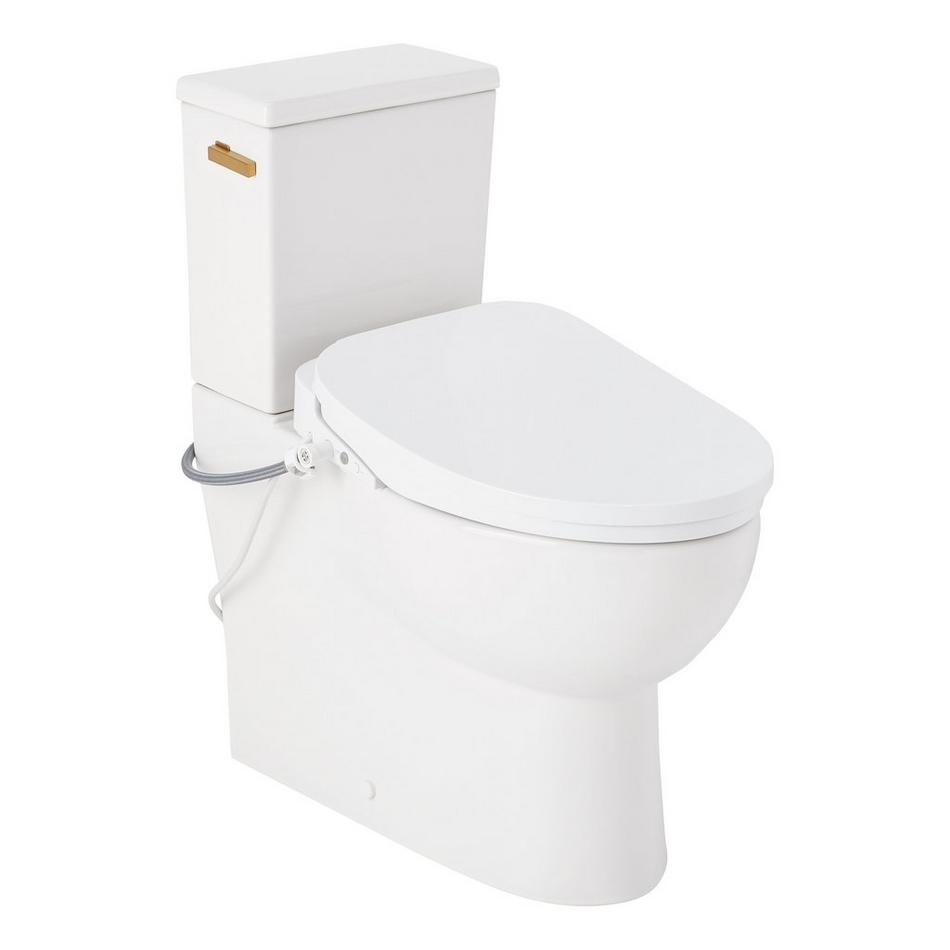 Lavrik Two-Piece Skirted Elongated Toilet with Reversible Tank - Bidet seat - Brushed Gold Handle, , large image number 0