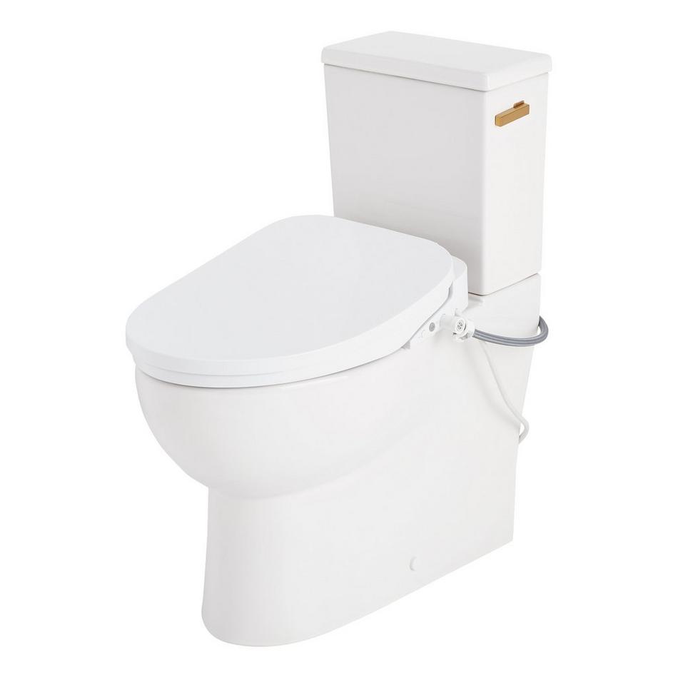 Lavrik Two-Piece Skirted Elongated Toilet with Reversible Tank - Bidet seat - Brushed Gold Handle, , large image number 1