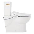 Lavrik Two-Piece Skirted Elongated Toilet with Reversible Tank - Bidet seat - Brushed Gold Handle, , large image number 3