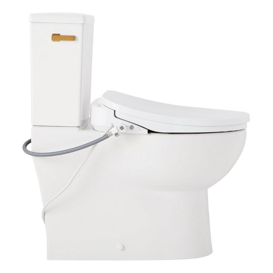 Lavrik Two-Piece Skirted Elongated Toilet with Reversible Tank - Bidet seat - Brushed Gold Handle, , large image number 3