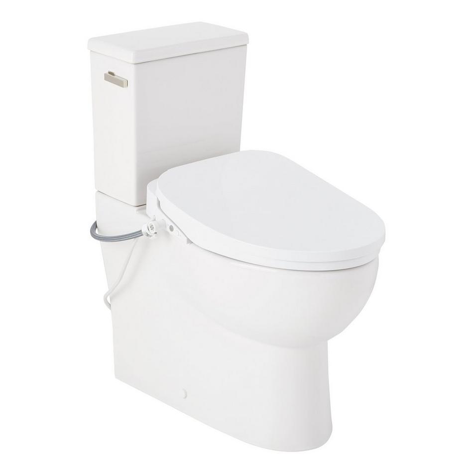 Lavrik Two-Piece Skirted Elongated Toilet with Reversible Tank - Bidet seat - Polished Nickel Handle, , large image number 0