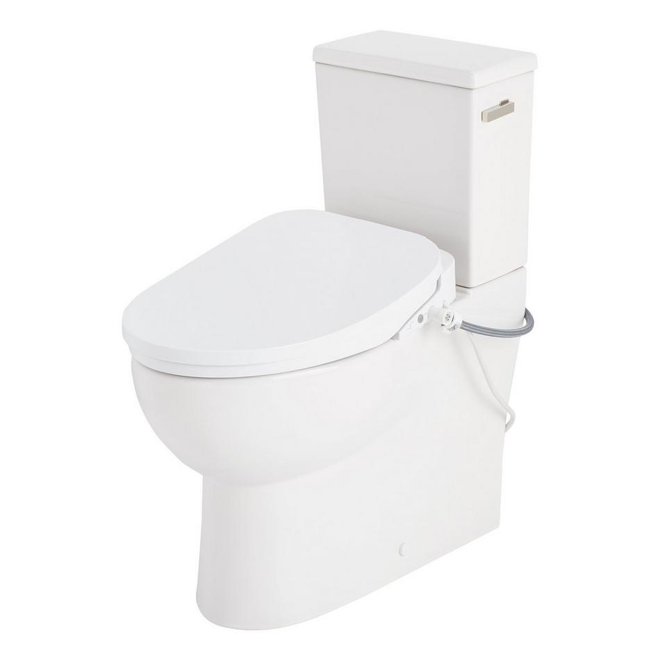Lavrik Two-Piece Skirted Elongated Toilet with Reversible Tank - Bidet seat - Polished Nickel Handle, , large image number 1