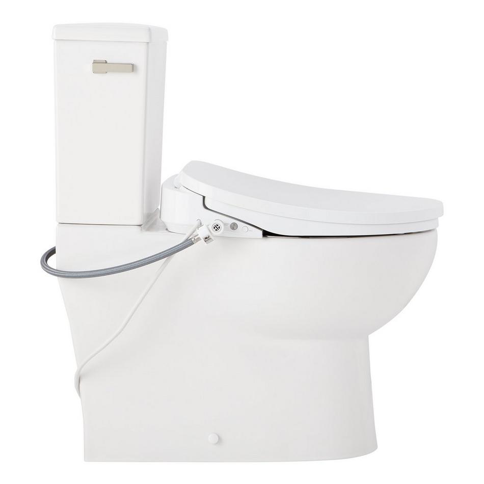 Lavrik Two-Piece Skirted Elongated Toilet with Reversible Tank - Bidet seat - Polished Nickel Handle, , large image number 3