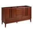60" Sybill Mahogany Double Vanity with Outlet - Washed Walnut - Vanity Cabinet Only, , large image number 0