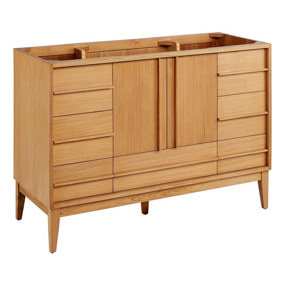 48" Sybill Vanity with Outlet - Natural Teak - Vanity Cabinet Only, , large image number 0