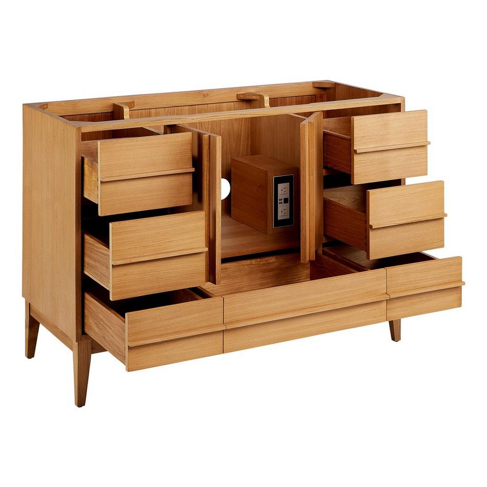 48" Sybill Vanity with Outlet - Natural Teak - Vanity Cabinet Only, , large image number 1