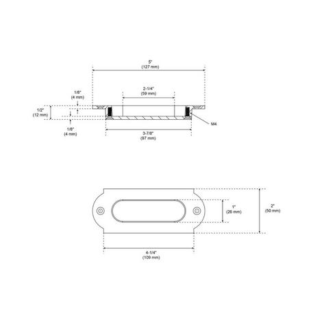 Gambon Recessed Brass Pocket Door Pull