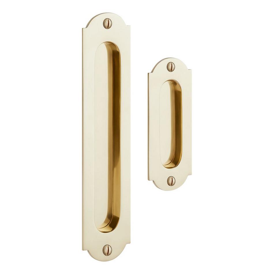 5" Gambon Recessed Brass Pocket Door Pull - Polished Brass, , large image number 1