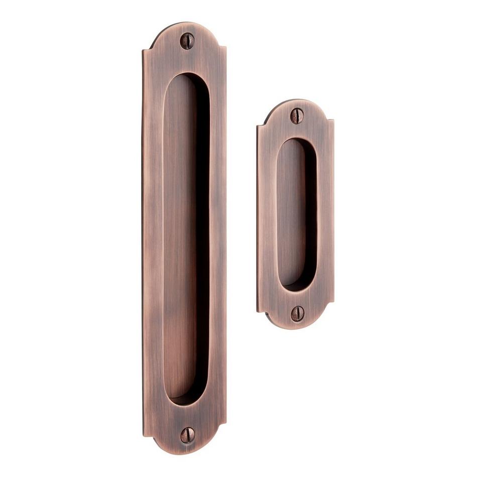 9" Gambon Recessed Brass Pocket Door Pull - Oil Rubbed Bronze, , large image number 1