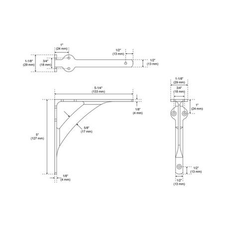 Veruca Brass Shelf Bracket