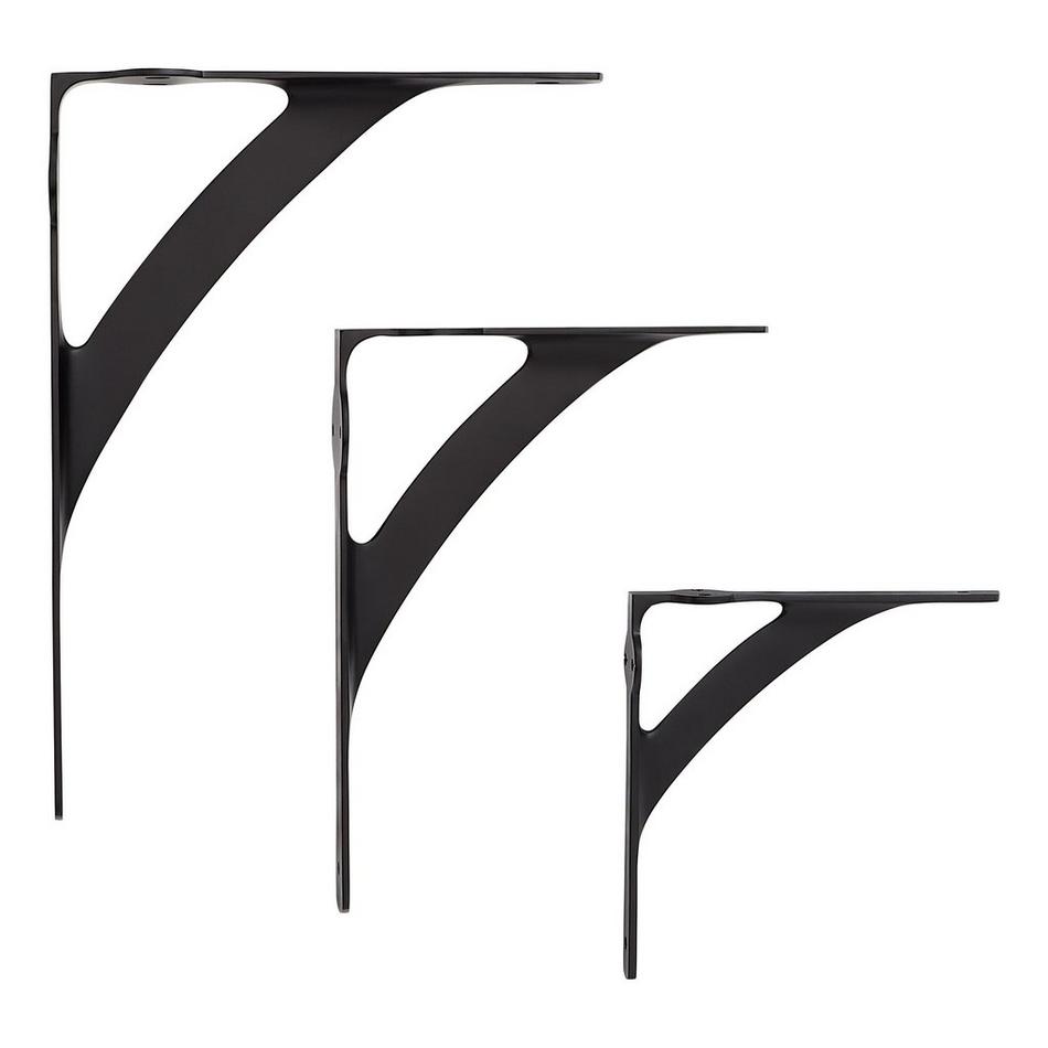 5-1/4" Veruca Brass Shelf Bracket - Matte Black, , large image number 1