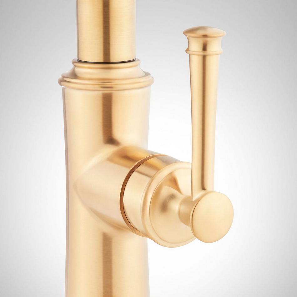 Beasley Single-Hole Pull-Down Kitchen Faucet with Deck Plate - Brushed Gold, , large image number 3