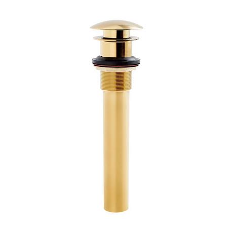 Mushroom Style Pop-Up Bathroom Drain - Overflow Holes - Brushed Gold