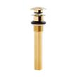Mushroom Style Pop-Up Bathroom Drain - Overflow Holes - Brushed Gold, , large image number 1