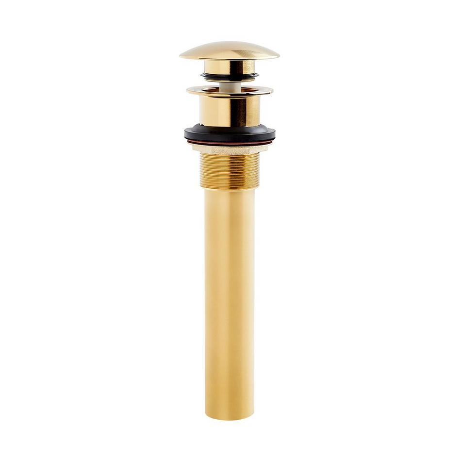 Mushroom Style Pop-Up Bathroom Drain - Overflow Holes - Brushed Gold, , large image number 1
