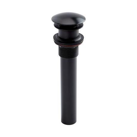 Mushroom Style Pop-Up Bathroom Drain - Overflow Holes - Matte Black