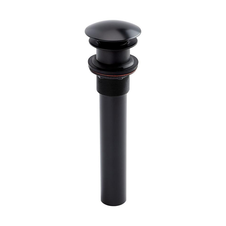 Mushroom Style Pop-Up Bathroom Drain - Overflow Holes - Matte Black, , large image number 0