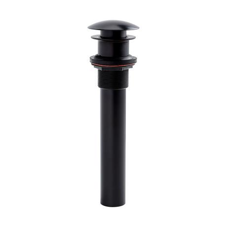Mushroom Style Pop-Up Bathroom Drain - Overflow Holes - Matte Black