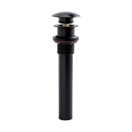 Mushroom Style Pop-Up Bathroom Drain - Overflow Holes - Matte Black