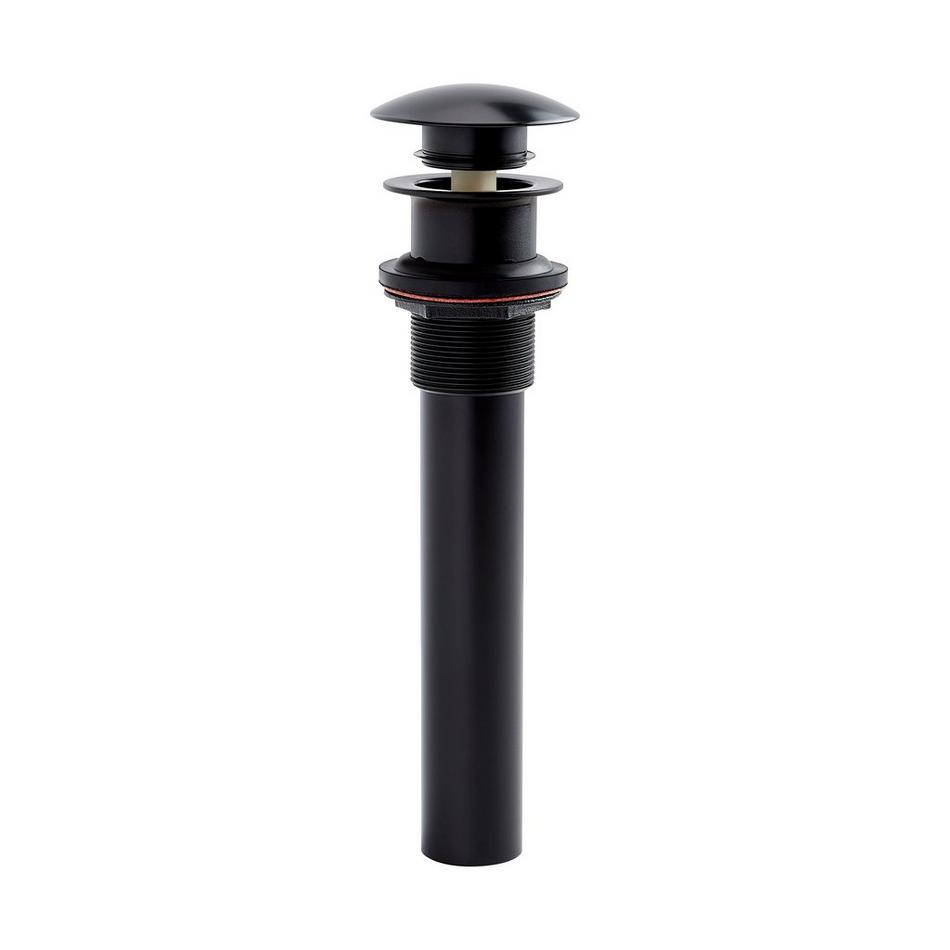Mushroom Style Pop-Up Bathroom Drain - Overflow Holes - Matte Black, , large image number 1