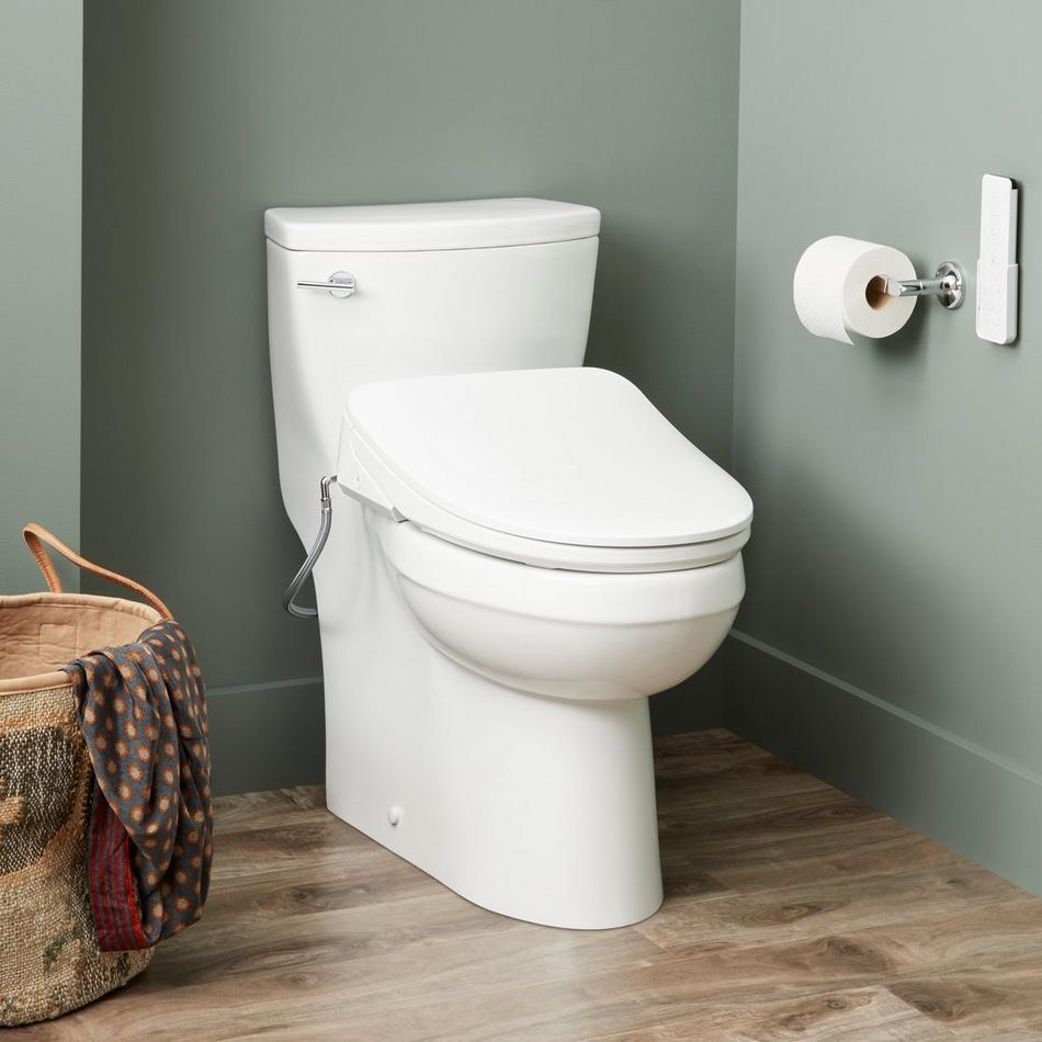 Brinstead One-Piece Elongated Skirted Toilet with Angelou Bidet Seat - Chrome Handle, , large image number 0