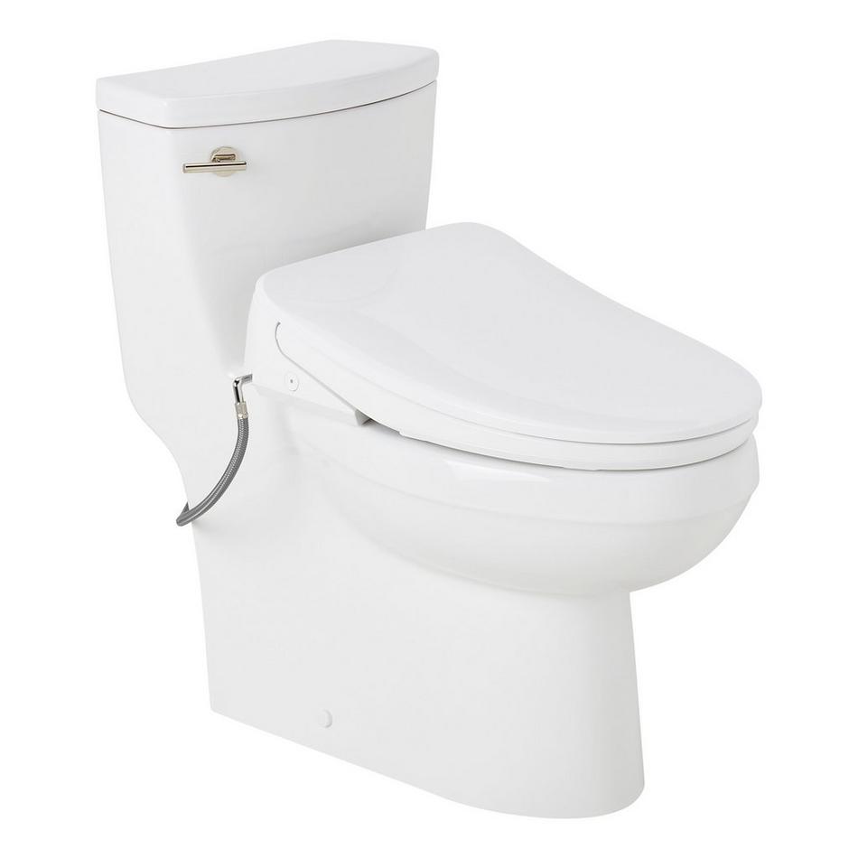 Brinstead One-Piece Elongated Skirted Toilet with Angelou Bidet Seat - Polished Nickel Handle, , large image number 0