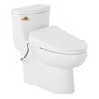 Brinstead One-Piece Elongated Skirted Toilet with Angelou Bidet Seat - Brushed Gold Handle, , large image number 0