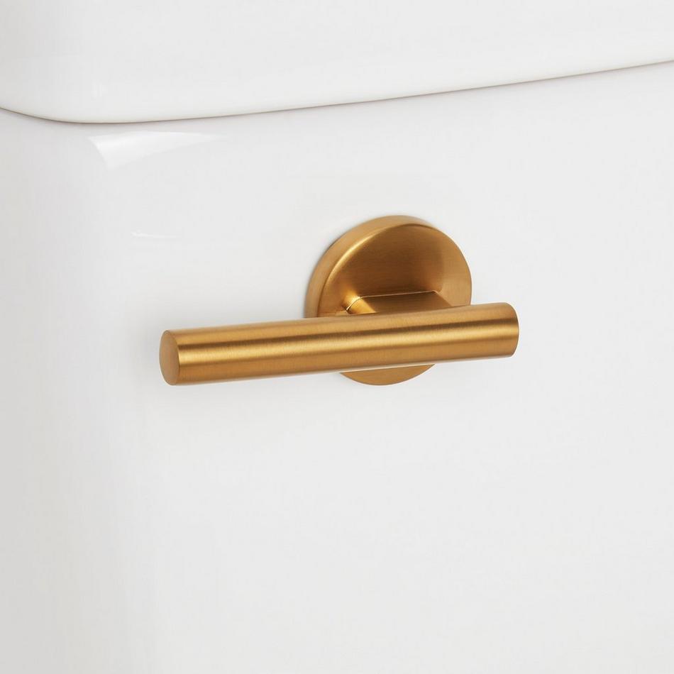 Brinstead One-Piece Elongated Skirted Toilet with Angelou Bidet Seat - Brushed Gold Handle, , large image number 4