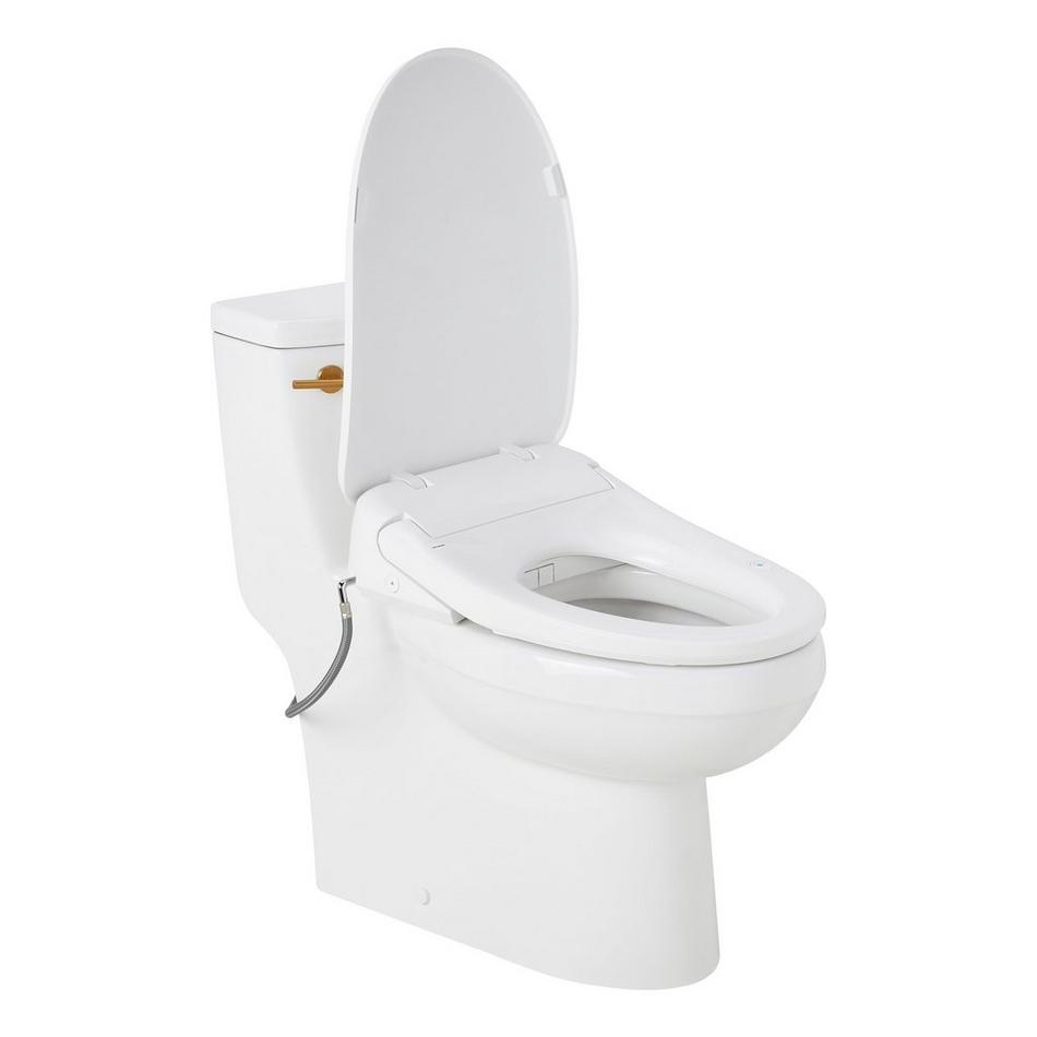 Brinstead One-Piece Elongated Skirted Toilet with Angelou Bidet Seat - Brushed Gold Handle, , large image number 1