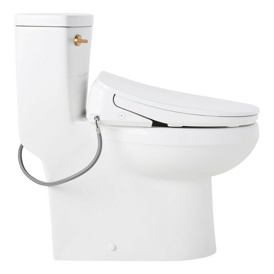 Brinstead One-Piece Elongated Skirted Toilet with Angelou Bidet Seat - Brushed Gold Handle, , large image number 2