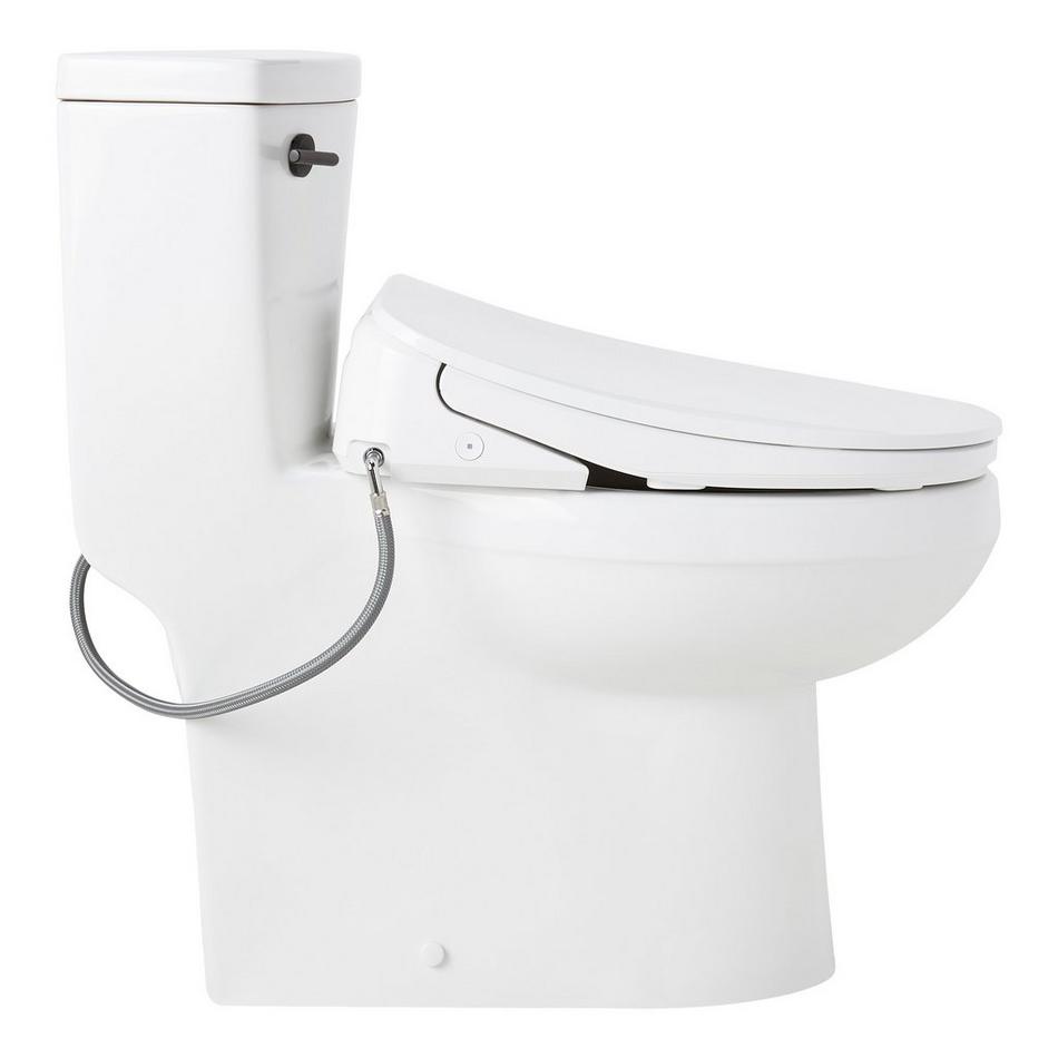 Brinstead One-Piece Elongated Skirted Toilet with Angelou Bidet Seat - Matte Black Handle, , large image number 2
