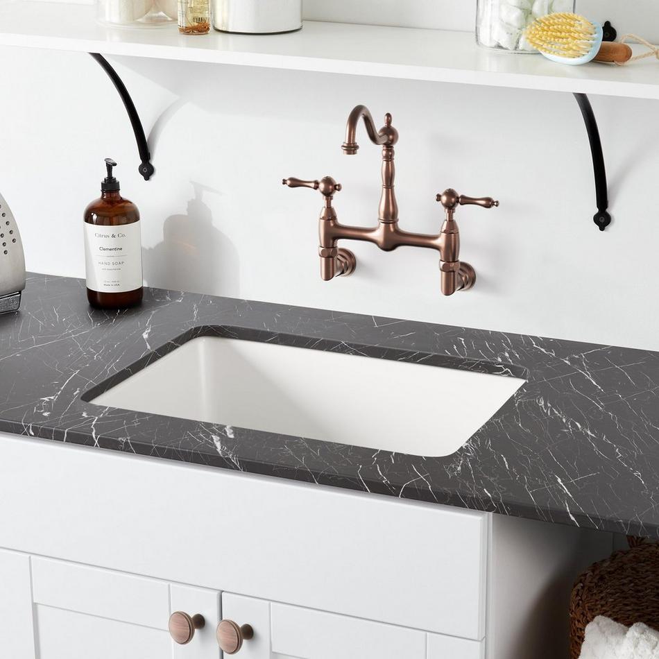 25" Totten Granite Composite Dual-Mount Laundry Sink - Drop-in or Undermount - White, , large image number 0