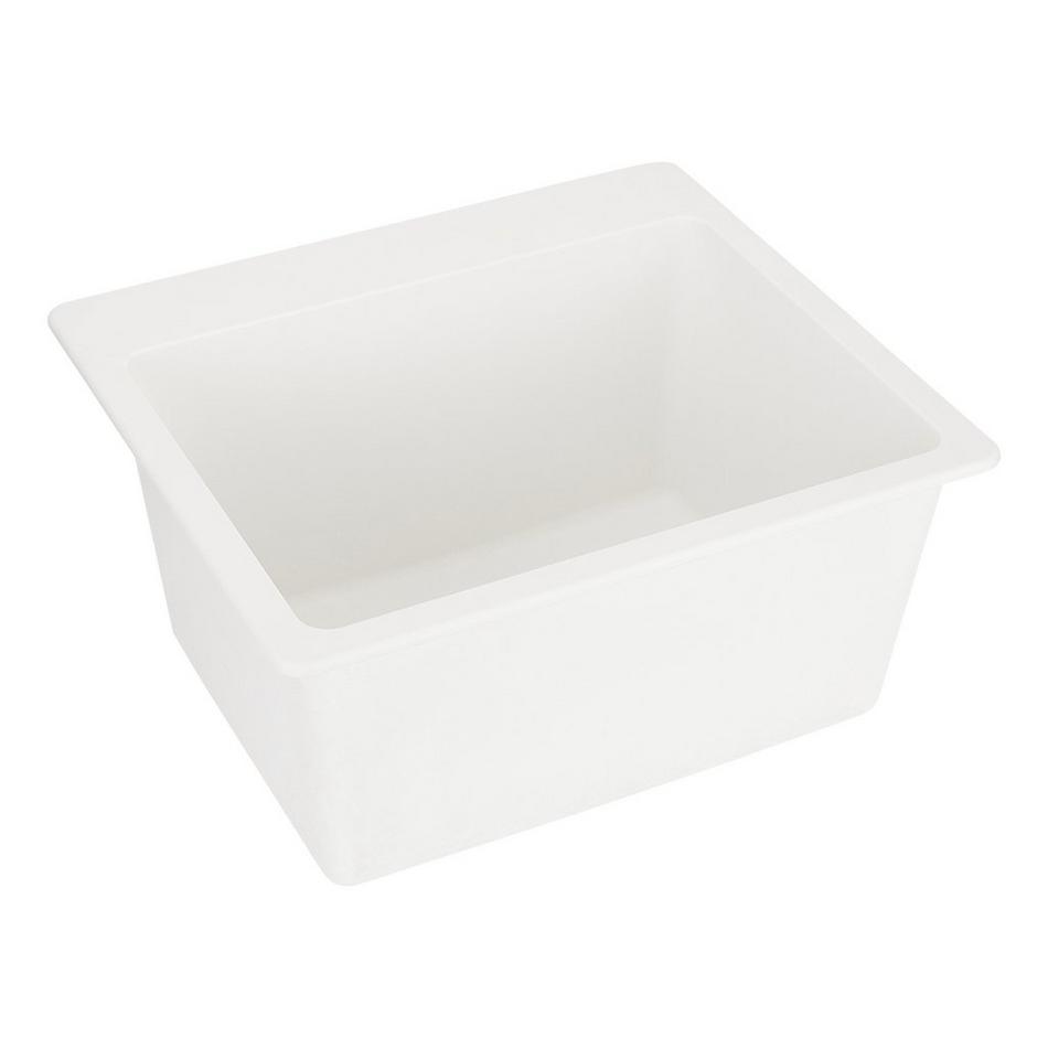 25" Totten Granite Composite Dual-Mount Laundry Sink - Drop-in or Undermount - White, , large image number 2