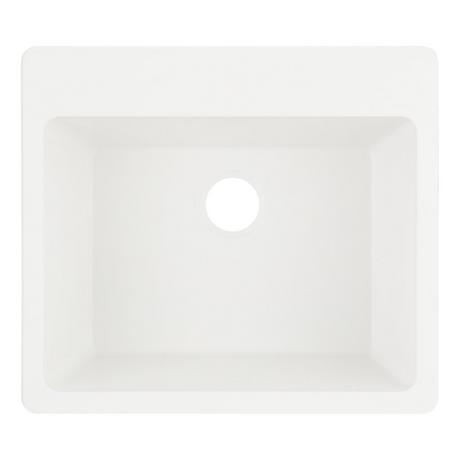25" Totten Granite Composite Dual-Mount Laundry Sink - Drop-in or Undermount - White