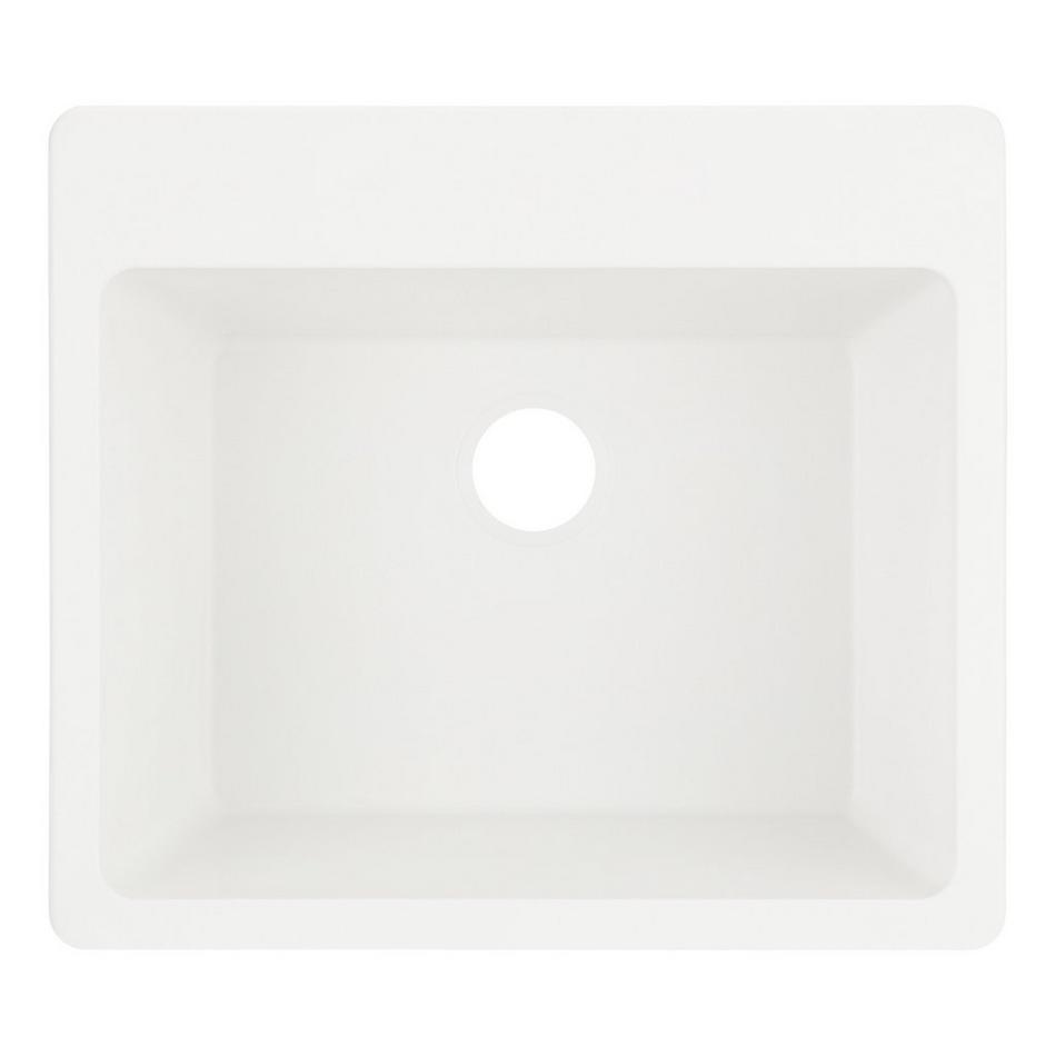 25" Totten Granite Composite Dual-Mount Laundry Sink - Drop-in or Undermount - White, , large image number 5