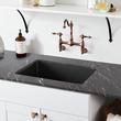 25" Totten Granite Composite Dual-Mount Laundry Sink - Drop-in or Undermount - Black, , large image number 0