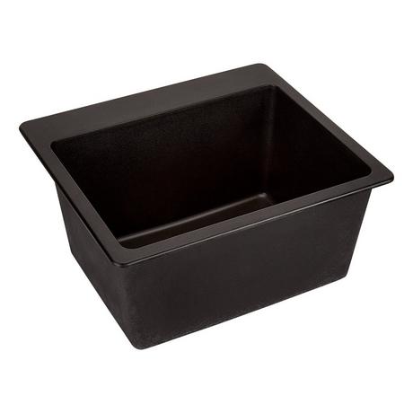 25" Totten Granite Composite Dual-Mount Laundry Sink - Drop-in or Undermount - Black