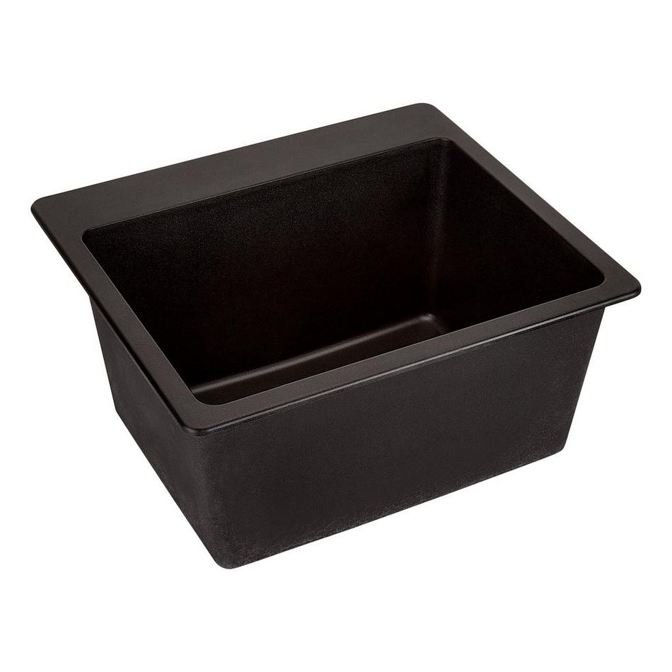 25" Totten Granite Composite Dual-Mount Laundry Sink - Drop-in or Undermount - Black, , large image number 2