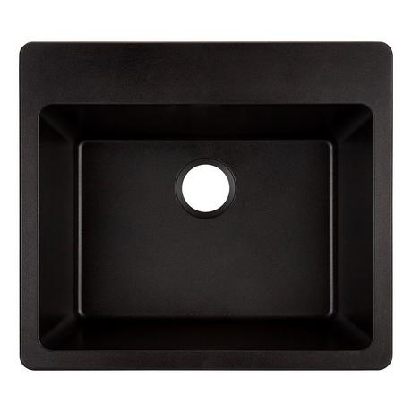 25" Totten Granite Composite Dual-Mount Laundry Sink - Drop-in or Undermount - Black