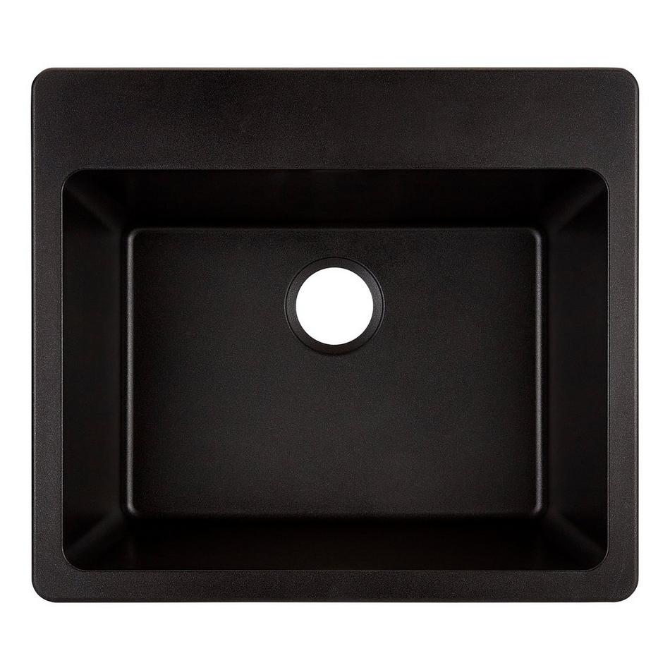 25" Totten Granite Composite Dual-Mount Laundry Sink - Drop-in or Undermount - Black, , large image number 5