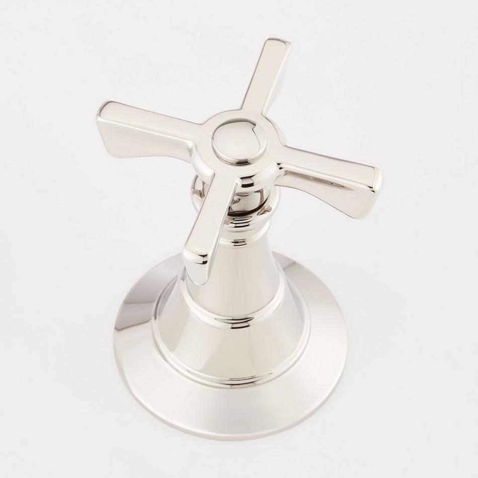 Marceau 4-Hole Roman Tub Faucet and Hand Shower - Cross - Polished Nickel, , large image number 2