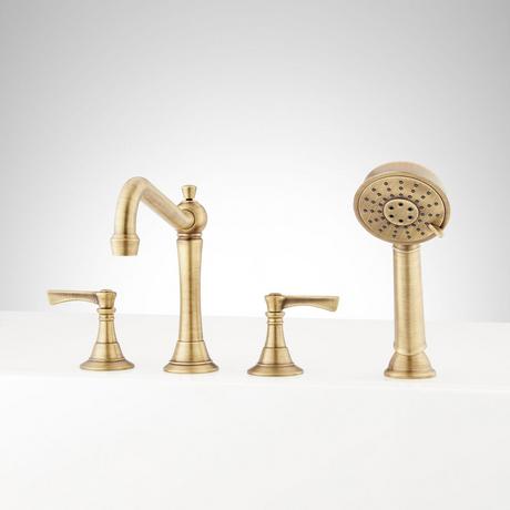 Marceau 4-Hole Roman Tub Faucet and Hand Shower - Lever Handles
