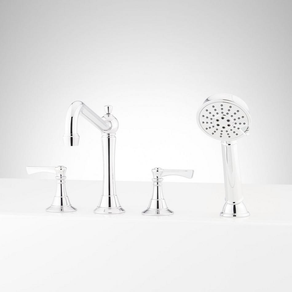Marceau 4-Hole Roman Tub Faucet and Hand Shower - Lever Handles, , large image number 4