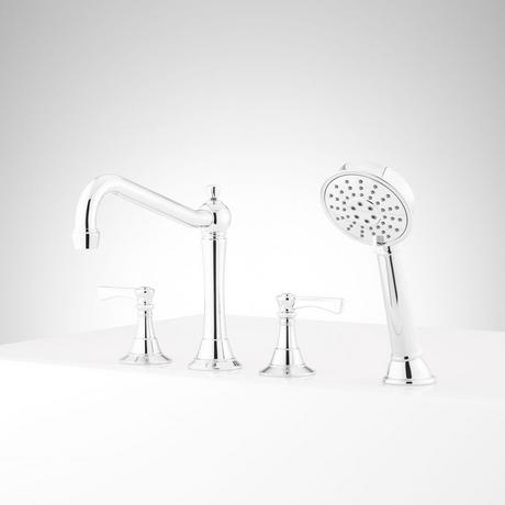 Marceau 4-Hole Roman Tub Faucet and Hand Shower - Lever Handles