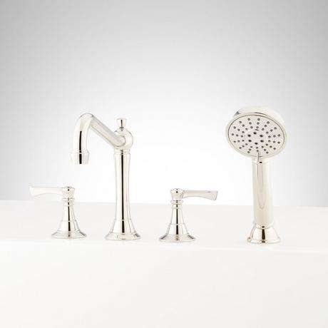 Marceau 4-Hole Roman Tub Faucet and Hand Shower - Lever Handles